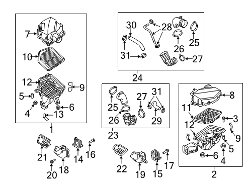 2019 Genesis G80 Air Intake Duct-EXTN, LH Diagram for 28223B1600