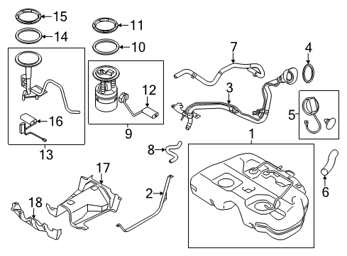 2012 Nissan Murano Fuel Supply In Tank Fuel Pump Diagram for 17040-1AA0C