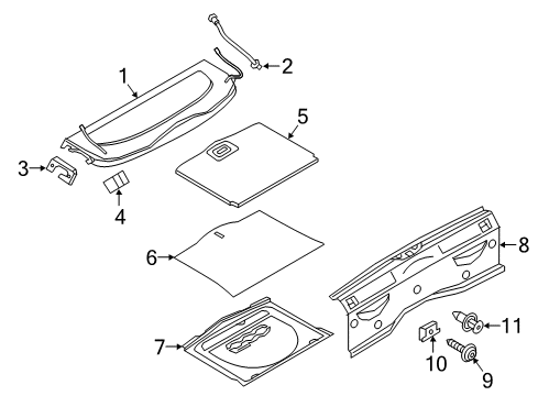 2021 Fiat 500X Interior Trim - Rear Body Screw-Tapping Diagram for 6107079AA