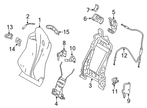 2015 Lexus RC F Passenger Seat Components Spring Sub-Assembly, Front Diagram for 71053-76010