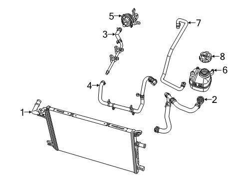 2020 Jeep Wrangler Radiator & Components Hose-Radiator Inlet Diagram for 68280788AC