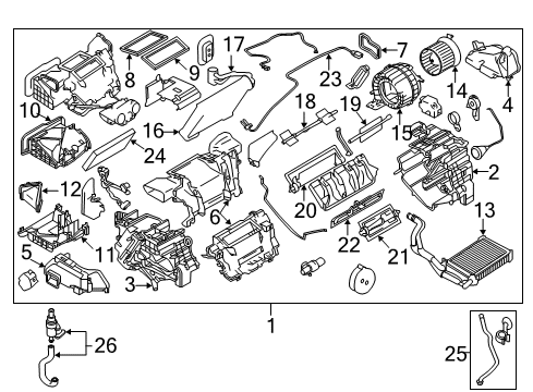 2014 Nissan Juke Air Conditioner Door Assembly Mix Diagram for 27184-1FC0A