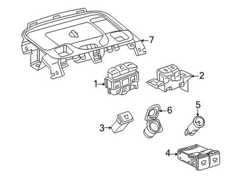 2022 Toyota Corolla Cross Console Combo Switch Diagram for 84970-0A020