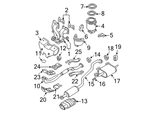 2004 Nissan Sentra Exhaust Components Exhaust, Main Muffler Assembly Diagram for 20100-6Z515