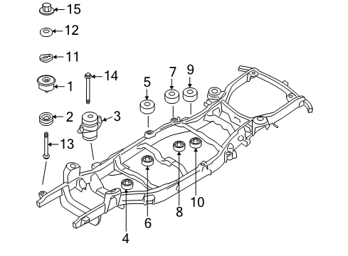 2010 Ford Explorer Frame & Components Absorber Shim Diagram for 6L5Z-1000145-AA