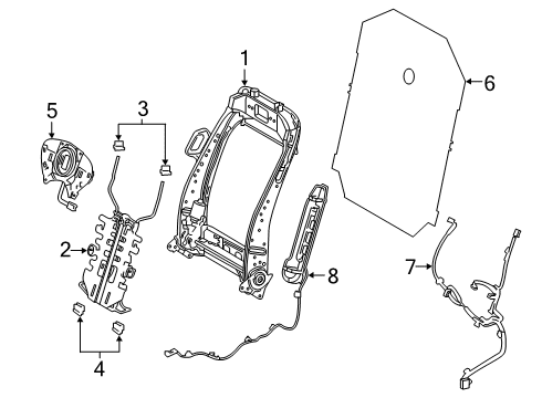 2022 Lexus ES250 Front Seat Components Frame Sub-Assembly, FR S Diagram for 71013-33491