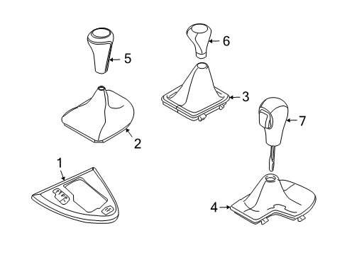 2004 BMW 645Ci Shifter Trim Cover, Gear Selecting Lever Diagram for 51167009314