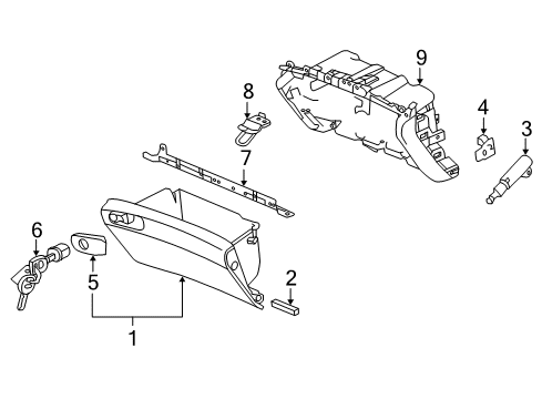 2014 Honda Accord Glove Box Pin, Spring (5X30) Diagram for 94305-50302