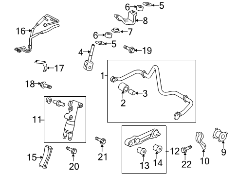 2011 Toyota Land Cruiser Stabilizer Bar & Components - Rear Bracket Diagram for 48825-60070