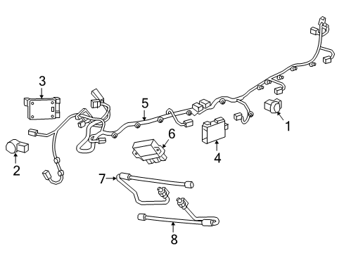 2017 Cadillac XT5 Lane Departure Warning Harness Diagram for 84593813