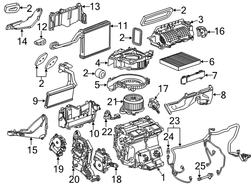 2015 Cadillac ATS Air Conditioner Front AC Tube Diagram for 22784871