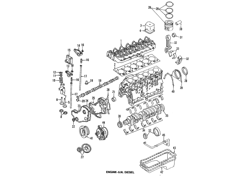 1997 Dodge Ram 2500 Engine Parts, Mounts, Cylinder Head & Valves, Camshaft & Timing, Oil Cooler, Oil Pan, Oil Pump, Crankshaft & Bearings, Pistons, Rings & Bearings DAMPER-Engine Vibration Diagram for 83507217