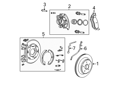 2006 Jeep Wrangler Anti-Lock Brakes Disc Brake Diagram for 5191823AA