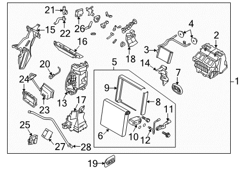 2012 Infiniti FX50 Air Conditioner Core Assy-Front Heater Diagram for 27140-1CA0A