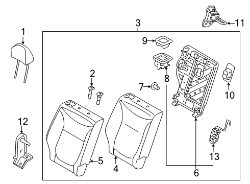 2019 Kia Soul Rear Seat Components Lever Assembly-Rear Seat RECL Diagram for 89490B2500EQ