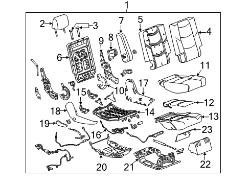 2019 Chevrolet Suburban Second Row Seats Cushion Shield Diagram for 23292991