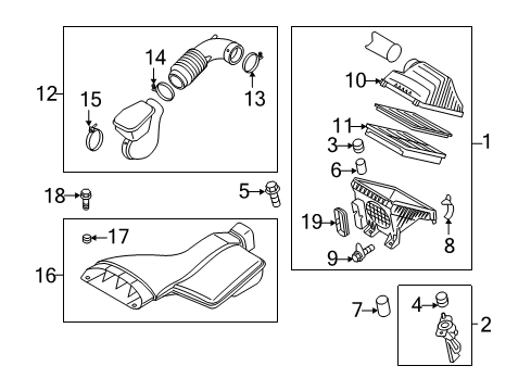 2011 Kia Optima Filters Cover-Air Cleaner Diagram for 28118-4R100