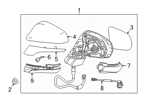 2019 Lexus RX350 Parking Aid Mirror Assembly, Outer Rear Diagram for 87940-0E262-E0