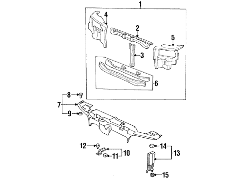 1998 Acura CL Radiator Support Receptacle (1.6) Diagram for 91602-SS8-A01