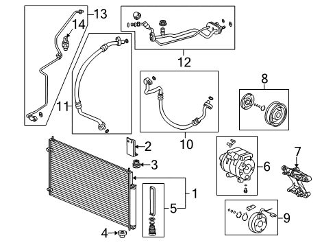 2010 Acura TSX Switches & Sensors Bracket, Driver Side Condenser (Upper) Diagram for 80112-TP1-A00