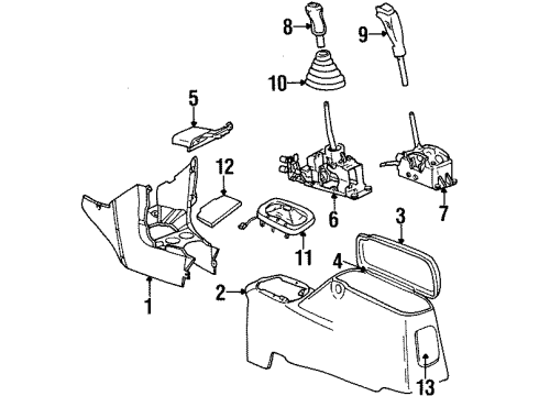 1999 Plymouth Breeze Console SHIFTER Diagram for CBNTC455
