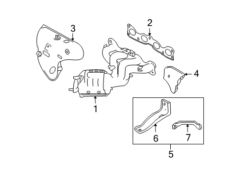 2006 Hyundai Sonata Exhaust Manifold Exhaust Manifold Catalytic Assembly, Left Diagram for 285103C570