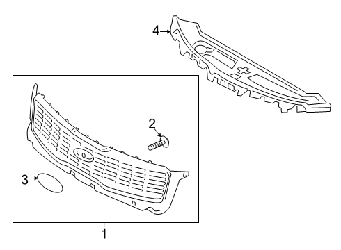 2022 Kia Telluride Grille & Components Pad U Diagram for 86391S9000