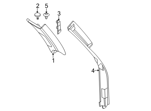 2014 BMW X5 Interior Trim - Quarter Panels Trim, D-Pillar, Top Right Diagram for 51438058600