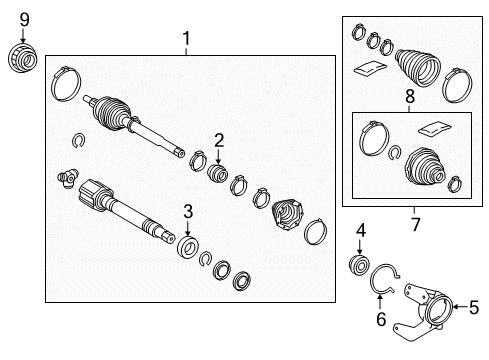 2016 Lexus NX300h Drive Axles - Front Bracket, Drive Shaft Diagram for 43457-33040