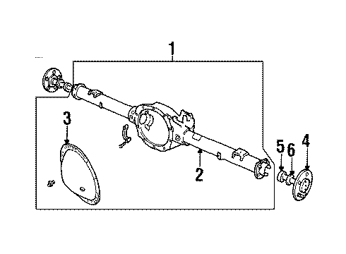 1997 Jeep Cherokee Axle Housing - Rear Axle Shaft Replaces Diagram for 5018393AA