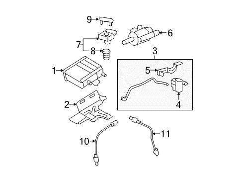 2008 Cadillac Escalade EXT Emission Components Vapor Canister Diagram for 22963841