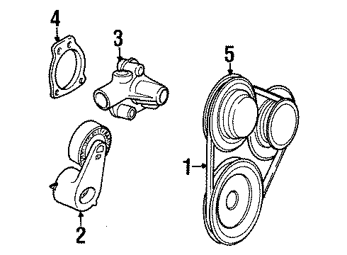 1993 Ford Ranger Water Pump, Belts & Pulleys Gasket Diagram for E8ZZ8507A