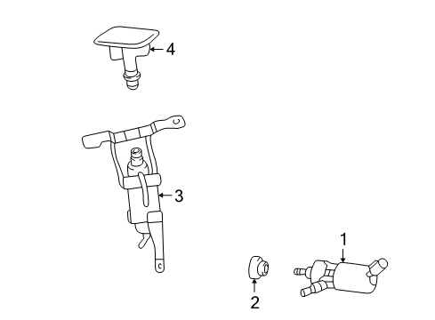 2002 Lexus LS430 Headlamp Washers/Wipers Actuator Sub-Assy, Headlamp Washer, RH Diagram for 85207-50010