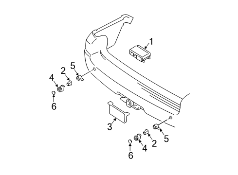 2004 Lincoln Navigator Parking Aid Inner Bracket Diagram for 2L1Z-15A862-AA