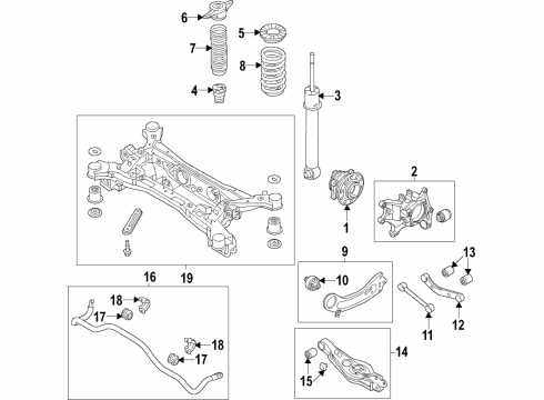 2019 Hyundai Kona Rear Suspension Components, Lower Control Arm, Upper Control Arm, Stabilizer Bar Arm Assembly-Rr UPR, LH Diagram for 55120J9500