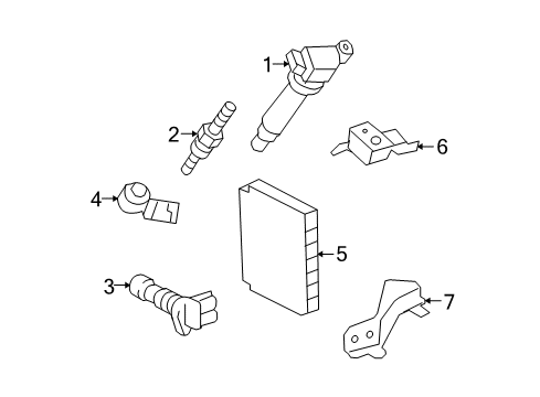 2010 Toyota Highlander Powertrain Control ECM Upper Bracket Diagram for 89667-0E040