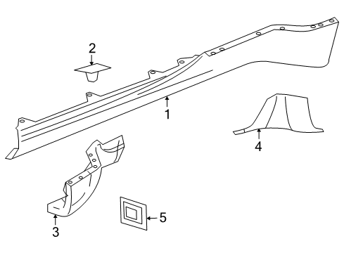 2006 Chevrolet SSR Exterior Trim - Pillars, Rocker & Floor Rocker Molding Retainer Clip Diagram for 10352797