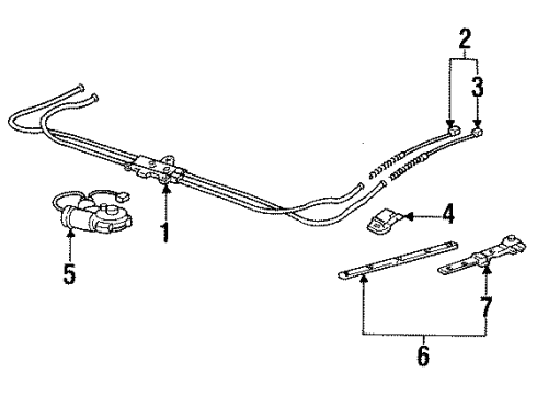 1992 BMW 318is Sunroof Bowden Cable Diagram for 54128119053