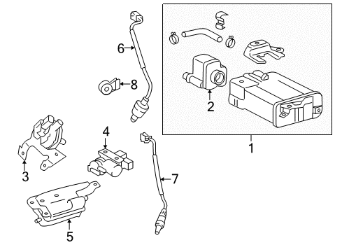 2018 Lexus RC F Emission Components Fuel Vapor Canister Diagram for 77740-24100