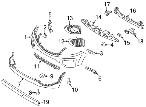 2011 Kia Sorento Automatic Temperature Controls ABSORBER-Front Bumper Diagram for 865201U000