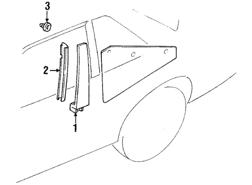 1989 Nissan 240SX Exterior Trim - Pillars, Rocker & Floor Screw Diagram for 01454-00351