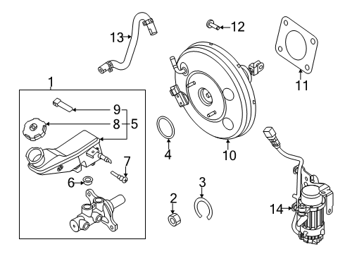 2022 Kia Soul Dash Panel Components Cylinder Assembly-Brake Diagram for 58510K0250