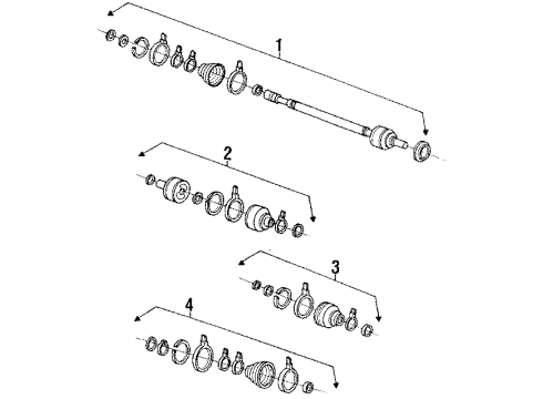 1993 Hyundai Sonata Drive Axles - Front Joint & Shaft Kit-Front Axle W Diagram for 49607-33C10