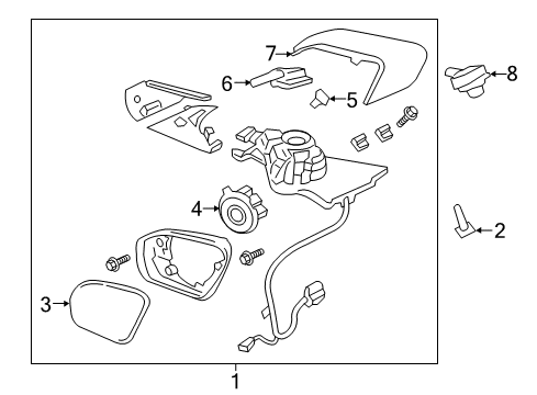 2018 Lincoln Continental Parking Aid Mirror Glass Diagram for GD9Z-17K707-M