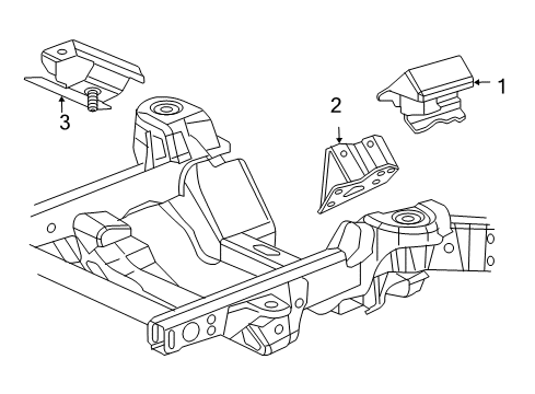 2003 GMC Savana 3500 Engine & Trans Mounting Mount Bracket Diagram for 20886358