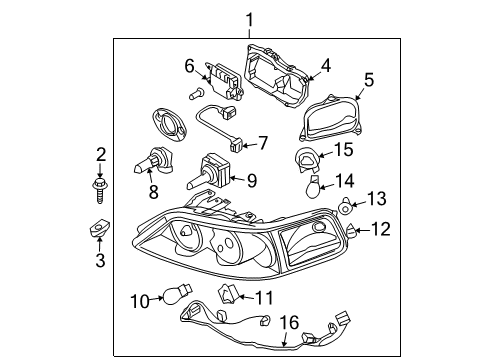 2004 Lincoln Town Car Headlamps Lighting Control Module Diagram for 4W1Z-13C788-BA