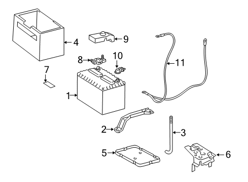 1999 Lexus ES300 Battery Clamp Sub-Assy, Battery Diagram for 74404-06020