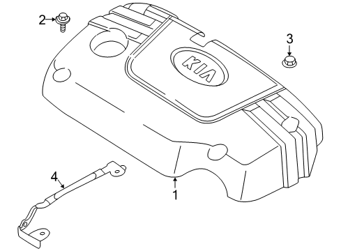 2001 Kia Rio Engine Appearance Cover Bracket-Engine Cover Diagram for 292142X000