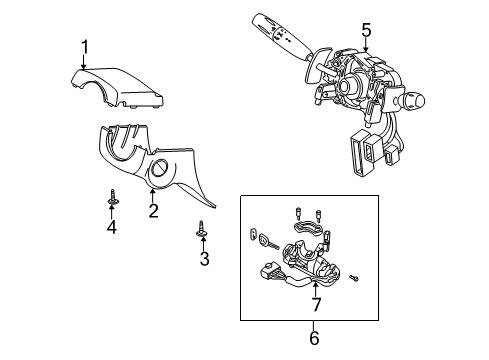 2005 Kia Rio Switches Cover-Column, Lower Diagram for 0K30C6023108