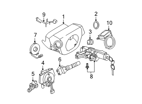 2005 Nissan Murano Switches Key Set Diagram for 99810-CB81A